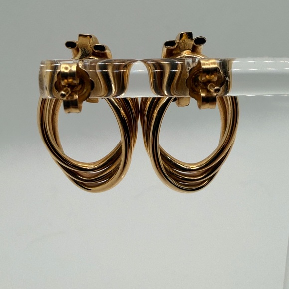 14K Gold Ruby Drop Earrings | Solid Gold | Vintage Luxe - Picture 2 of 5